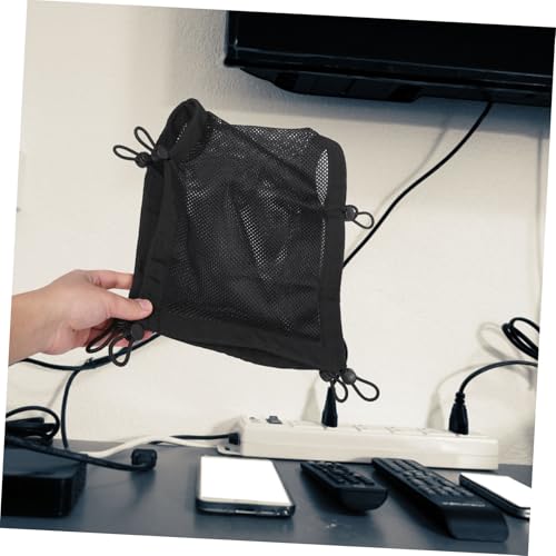 VILLCASE 1set Desk Wire Management Net Bag Table Bottom Socket Storage Mesh Cable Organizer for Under Desk
