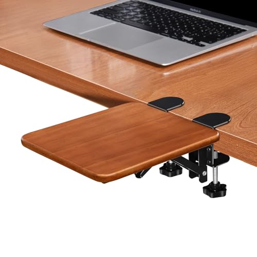 Ergonomic Wood Desk Extender Tray, Foldable Elbow Wrist Rest Shelf