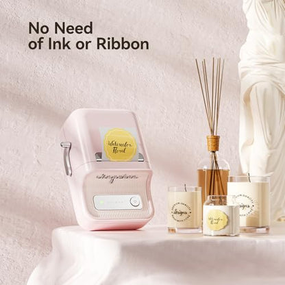 NIIMBOT B21 Label Maker, 2 Inch Bluetooth Thermal Label Printer, Pink | Retro Sticker Printer, for Address, Logo, Canning Jar, Candle, Mailing,Gift, Compatible with Phones and PC - color: Pink