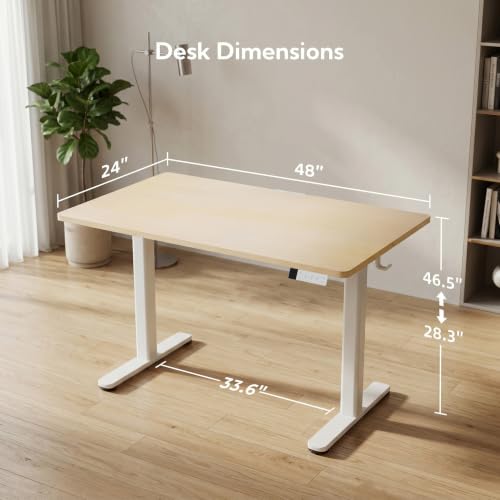 Claiks Electric Standing Desk, 48x24 Inch, Nature - color: Nature, size: 48 Inch