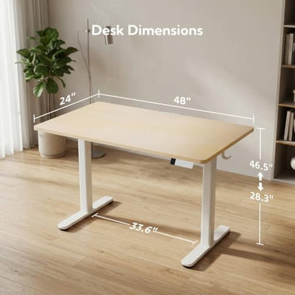 Claiks Electric Standing Desk, 48x24 Inch, Nature - color: Nature, size: 48 Inch