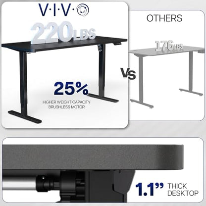 VIVO Black 60 x 30 in Standing Desk, DESK-KIT-1G6B-30 - color: Black Top / Gray Frame, size: 60 x 30-inch