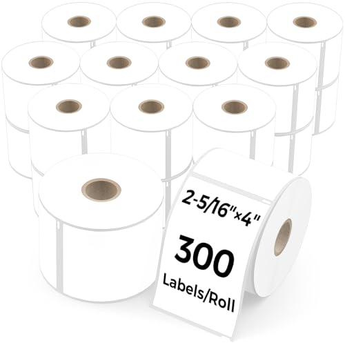 24 Rolls Thermal Shipping Labels Compatible for Dymo 30256 (2 5/16" x 4") | 7200 Pcs White Multipurpose Labels Perforated Fits for Labelwriter 450, 450 Turbo, 4XL Printers (NOT for 550, 5XL) - size: 2 5/16” x 4” - 30256
