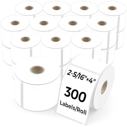 24 Rolls Thermal Shipping Labels Compatible for Dymo 30256 (2 5/16" x 4") | 7200 Pcs White Multipurpose Labels Perforated Fits for Labelwriter 450, 450 Turbo, 4XL Printers (NOT for 550, 5XL) - size: 2 5/16” x 4” - 30256