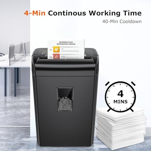 Bonsaii 10-Sheet Cross Cut Paper Shredder & 12 Pack Lubricant Sheets
