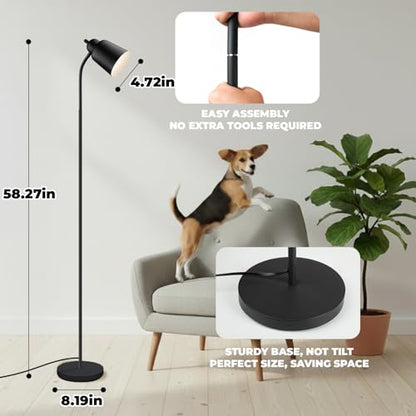 LALISU Floor Lamp, Industrial Floor Lamps for Living Rooms & Bedrooms - color: All Black