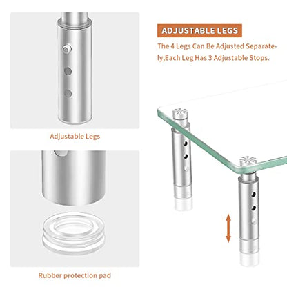 Hemudu Monitor Stand -3 Adjustable Height Monitor Riser, Computer Monitor Stand, Desktop Organizer, Monitor Stand Riser for PC, Computer, Laptop Clear