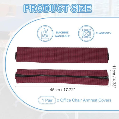 PATIKIL 18x4.3in Office Chair Armrest Covers, 1Pair, Burgundy - color: Burgundy, size: 18"
