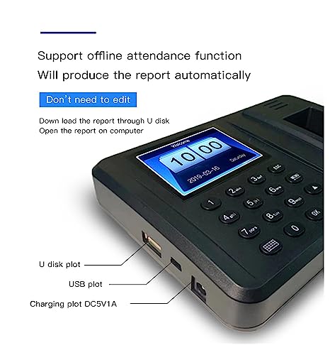 Time Clocks 2.8inch Biometric Attendance System USB Fingerprint Reader Time Clock Employee Control Machine Electronic Device,