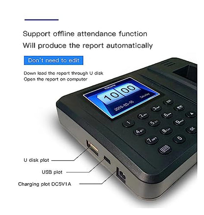 Time Clocks 2.8inch Biometric Attendance System USB Fingerprint Reader Time Clock Employee Control Machine Electronic Device,