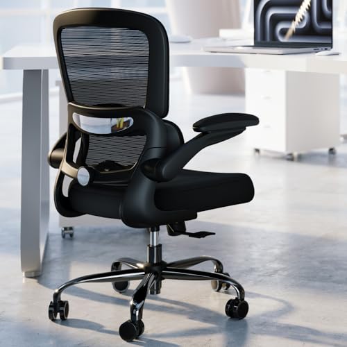 TRALT Office Chair - Ergonomic Desk Chair with Adjustable Lumbar Support, Mesh Computer Chair, Executive Chairs for Home Office Comfortable Lumbar Support (Midnight Black)