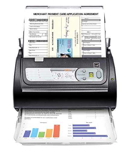 Plustek PS188 High Speed Double-Sided Color Document Scanner, with Automatic Document Feeder (ADF), 30 Pages Per Minute, Support Windows 7/8/10/11 | Color Duplex with one touch scan button - Software Support customize 255 scan task, Support Windows 7 / 8
