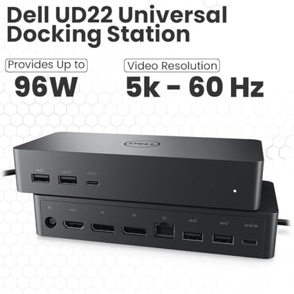 Crossery Dell UD22 Docking Station Bundle - Includes Dell Universal Dock UD22, HDMI & Ethernet Cable, 130W Power Adapter - USB-C Laptop Docking Station - Efficient Connectivity Solution (Renewed)