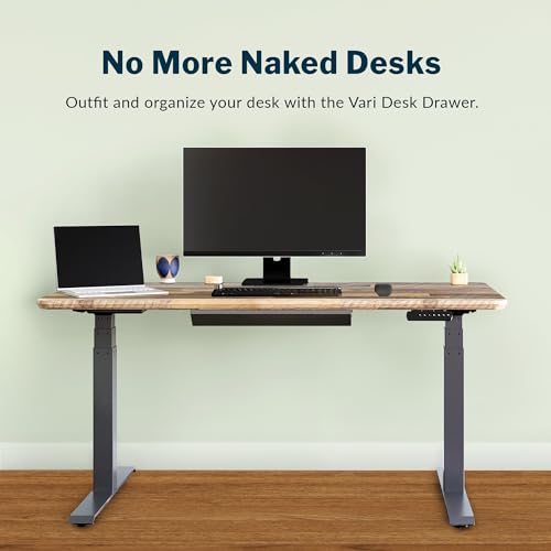 Vari Steel Under Desk Drawer - Slim Undermount Storage Organizer- Standing Desks Attachment- Versatile Placement Options, Efficient Workspace- Office Desk Accessory- (20.25" x 9.5" x 1.75") - style: Undermount Drawer