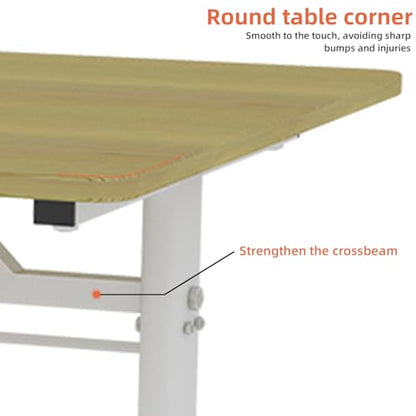 31" Height Adjustable Study Desk Ergonomic Compact, Wood | Manual Standing|Mobile Foldable|Home Office|Kids Adults|Small Gaming|Bedroom Livingroom Minimalist|Walking Pad Ready - color: 31"+wood
