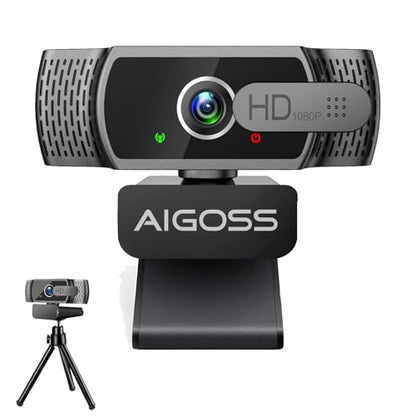 Wodgreat 1080P Webcam Computer Camera with Microphone & 95° Wide View - Auto Light Correction USB Webcam for PC, Mac, Laptop, Desktop - Built-in Privacy Cover Plug & Play for Zoom/Skype/Streaming