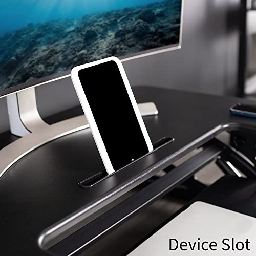 VIVO Black 36 in Electric Desk Converter, DESK-V000VE | Height Adjustable, Stand Up Desk Riser, Wide Keyboard Tray, Dual Monitor and Laptop Workstation, Black Frame, V Series - size: 36"