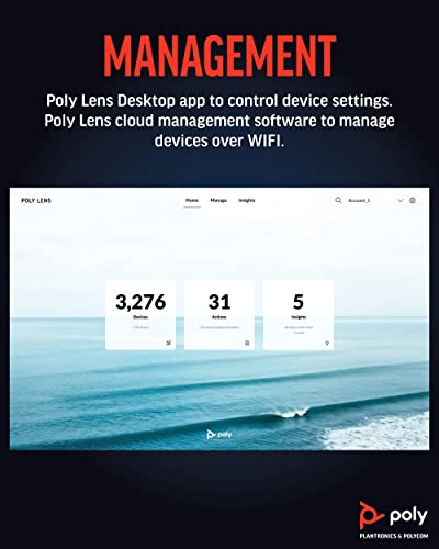 Poly Studio R30 4K Video Conference System - Camera, Mic, and Speaker Bar for Small Rooms - Presenter Tracking, NoiseBlockAI, Framing - Plug & Play - Works w/Teams, Zoom & More