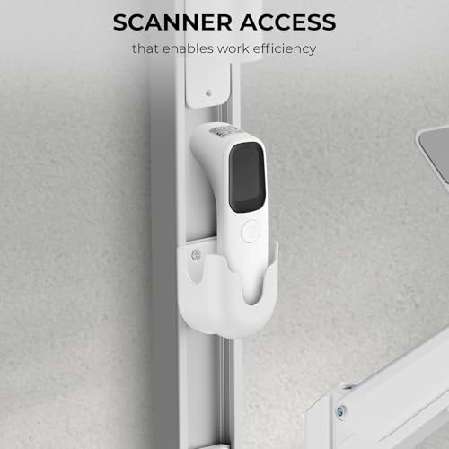 ZeboZap ZLTV8022 Wall Monitor Mount with Keyboard Tray | Fits 17 to 43 Inch | Single Monitor Wall Mount with Laptop Tray | Home Office, Bedside, Healthcare | White | 26.4 lbs