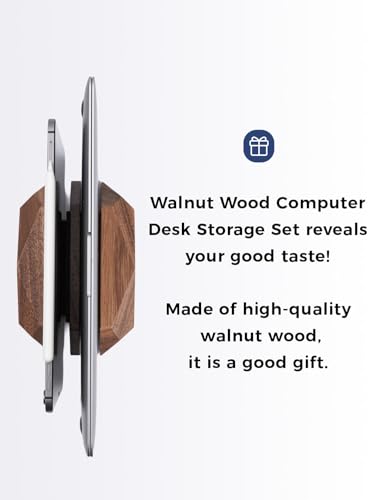 Dual Laptop Holder Adjustable Vertical Laptop Stand, 2 Slots MacBook Stand Wood,Wooden Laptop Stand,Vertical Laptop Holder for Desk, Widen Dock Fits All MacBook/Surface pro - color: 2 slot walnut