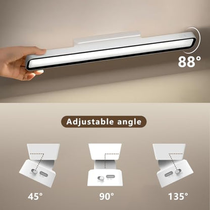 Desk Light Bar Under Desk Lights 16.5 in for Home Office, Under Shelf | Magnetic Rechargeable LED Remote Control 3000K 4500K 6000K Color Temperature Battery Powered - color: White #Remote