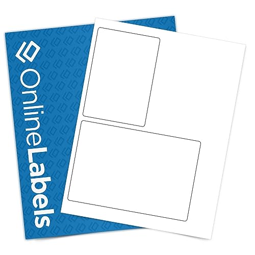 OnlineLabels 3.5" x 5" & 6.75" x 4.5" Labels - White Matte - 10 Sheets - size: 10 Sheet Pack