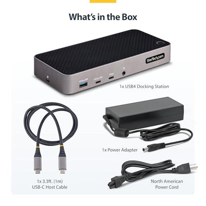 StarTech Universal USB-C Triple 4K Dock, MacBook Pro Air & Windows, HDMI DP | Windows macOS ChromeOS Ubuntu, Intel Apple Silicon AMD Snapdragon X, Single USB-C port, 100W laptop charging