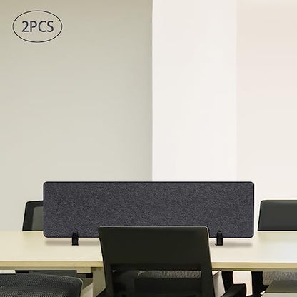 2 PCS Acoustic Desk Divider Privacy Panel Desk Divider Desk Partition Noise Reducing Mounted Sound Proof Dividers for Office Reduce Noise 60" x 16" Dark Grey - size: 2 PCS 60"*16" Dark Grey