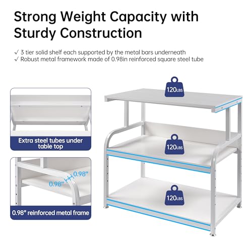 Fannova 32.3"x18.9"x32.1" Extra Large White Printer Stand with Storage - color: White, size: 32.3"W x 18.9"D x 32.1"H