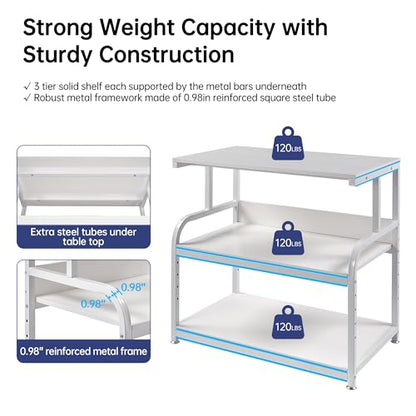 Fannova 32.3"x18.9"x32.1" Extra Large White Printer Stand with Storage - color: White, size: 32.3"W x 18.9"D x 32.1"H