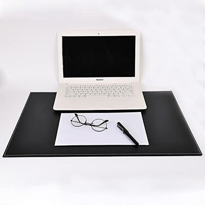 KINGFOM Desk Pad & Mat 24" x 18" Protector Large Mouse Pad PU Leather for Desktops and Laptops (Black) - color: Black-a110