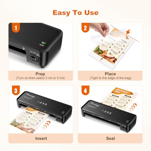 Bonsaii 9-Inch 4-in-1 Laminator Kit with Cutter, Rounder & 40 Pouches - color: Black