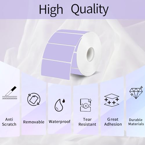STARLIBOO 3x2 inch Direct Thermal Label Stickers for Barcode, Address, Compatible with Rollo Label Printer & Zebra Desktop Printers (Purple) - color: Purple, size: 2*3 inch/1 roll