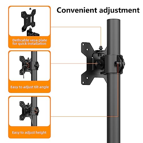 PHOLITEN Monitor Mount for 13-32" Screens, Up to 20lbs | Adjustable Single Desk Stand, Tilt Swivel Rotation, VESA 75x75/100x100mm - size: 15.75in, style: 1 monitor