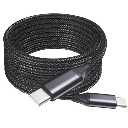 BoxWave Cable Compatible with Logitech Spotlight Presentation Remote - DirectSync PD Cable (10ft) - USB-C to USB-C (100W), Long Type C Braided Nylon Alloy Fast Charge - Jet Black