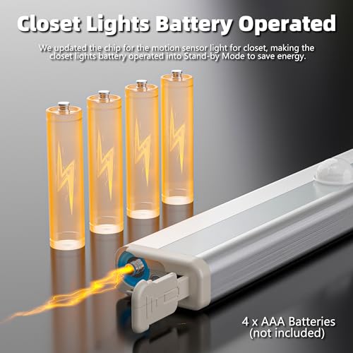 Hopedone Under Cabinet Lights, 10LED Battery Motion Sensor Light Indoor Magnetic Stick-Anywhere Closet Lights for Stair Kitchen Wardrobe Hallway(6 Pack) | 10 LEDs per light, up to 200 lumens, night-only sensing, 15-20-second auto-off, magnetic mounting, 4