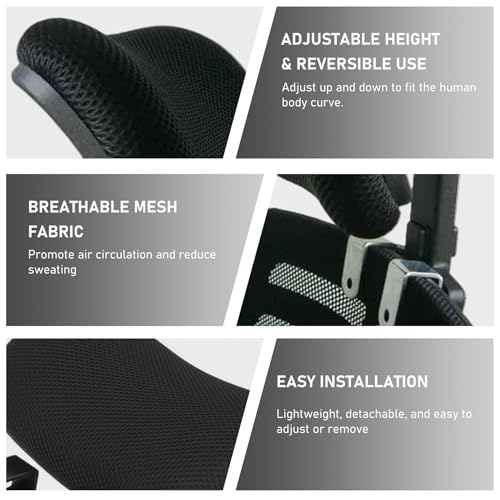 Mesh Ergonomic Detachable Office Chair Headrest Attachment Clip on Breathable Neck Support for Men Women