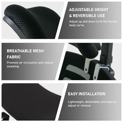 Mesh Ergonomic Detachable Office Chair Headrest Attachment Clip on Breathable Neck Support for Men Women