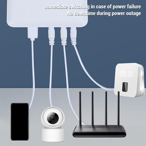 Headerbs 6000mAh Ups Battery Backup with Short Circuit Protection Overcharge Guard for Router Modem Security Camera (US Plug)