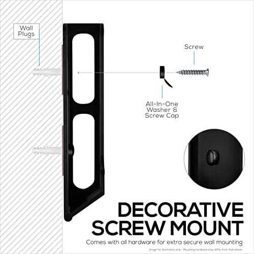 BRAINWAVZ Wall Mount Laptop Holder with Adhesive & Screw in, 1.2" / 31mm, for Macbooks, Surface, Keyboards, Switch, Tablets & More - color: black
