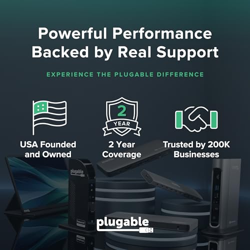 Plugable USB-C, USB 3.0 to Dual HDMI Adapter for Dual Monitors