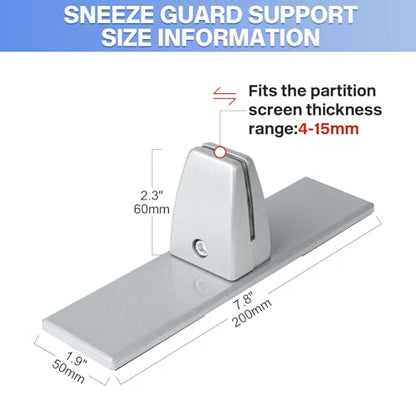 2 Packs Sneeze Guard Clamp Bracket, Sneeze Guard Shield Base for Countertop, Stick On Heavy Duty Auminum Partition Guard Clamp, Panel Support Clamps Stand for Clear Acrylic Desktop Counter Reception - size: Desktopclamp - 2pcs