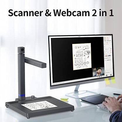 CZUR Shine Surface Pro 16MP Book & Document Scanner | 16MP Document Camera + 2MP Webcam, A3 Scanner for Computer/Laptop, 180+ Languages OCR, Fast Scan 1s/Page, for Windows&Mac
