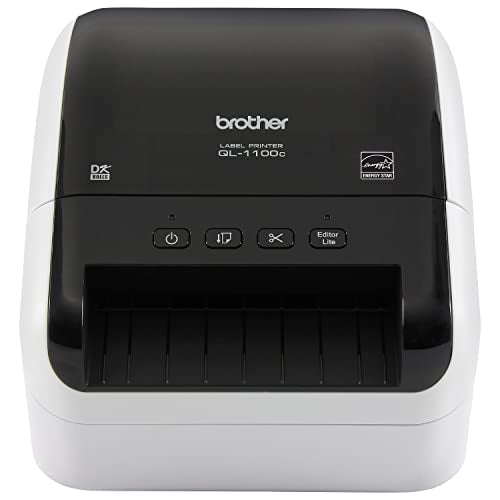Brother QL-1100c Wide Format Label Printer, Shipping & Postage Labels 4” x 6”, Barcode & QR Code, High Speed, Direct Thermal Printing, Compact, uses DK Drop-in Label Rolls, USB Connectivity - style: New