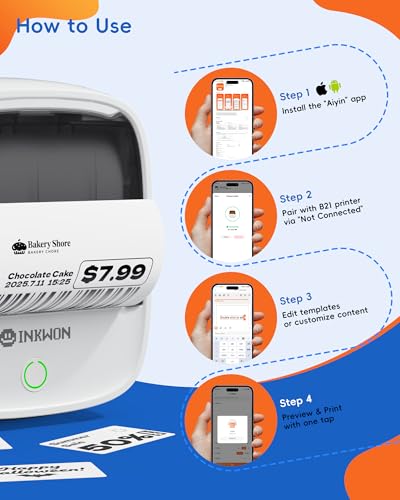 B21 Label Maker Machine with 3 Tapes, 2-Inch Wide Waterproof Tape, Bluetooth Portable Label Maker for Small Business, Office, Home, School Organization - color: White-Grey, style: Machine + 3 Tapes