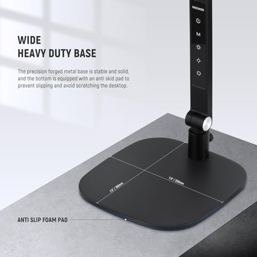 NEEWER Basics 16W Desktop LED Lamp for Home Office Video Conference Reading Lighting, Bi Color Eye Caring Foldable Dual Sided Dimmable Touch Ring Light with Desk Stand/Memory/Timer CRI95, FR16