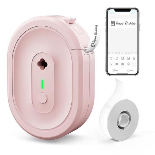 Label Maker Machine with 1 Tape N12 Bluetooth Label Printer, Pink - color: Pink