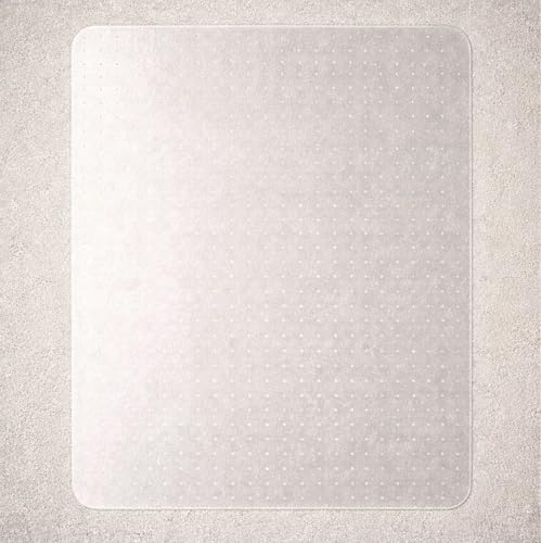 Marvelux Large Office Chair Mat for Low Pile Carpets 48" x 60” Clear Vinyl Protector Mat for Under Desks, Rectangular PVC Carpeted Floor Mat for Gaming Chairs and Computer Desks - size: 48" x 60"