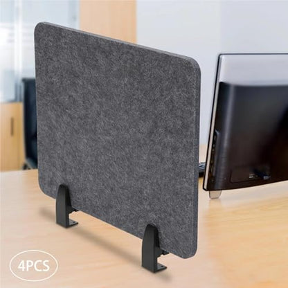 Freestanding Desktop Divider 20.9 * 16in 4pcs Stand Up Desk Store Raw Clamp-On Acoustic Divider Mounted Privacy Panel