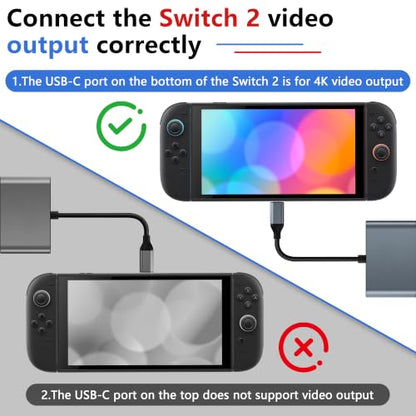 TV Dock for Switch 2/Switch 1/OLED,Support 4K@60Hz~120Hz/1000M Ethernet